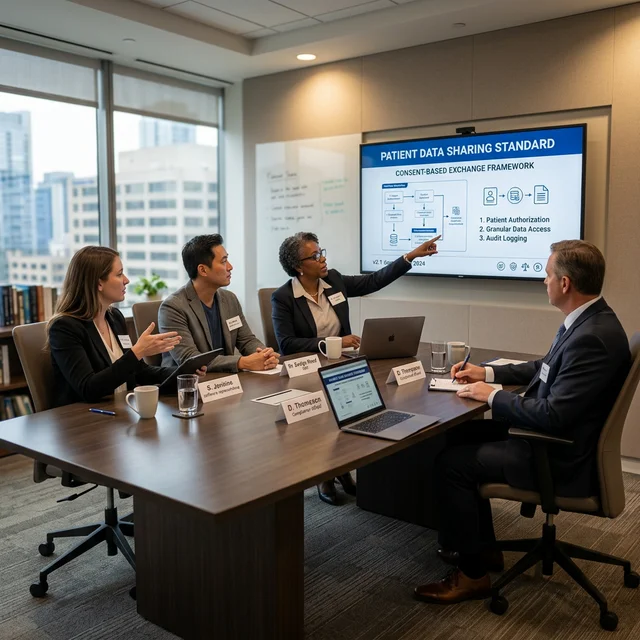 A patient-held model only works if clinics, software vendors, wellness providers, auditors, and regulators can all accep